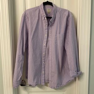 Purple and white gingham button-up